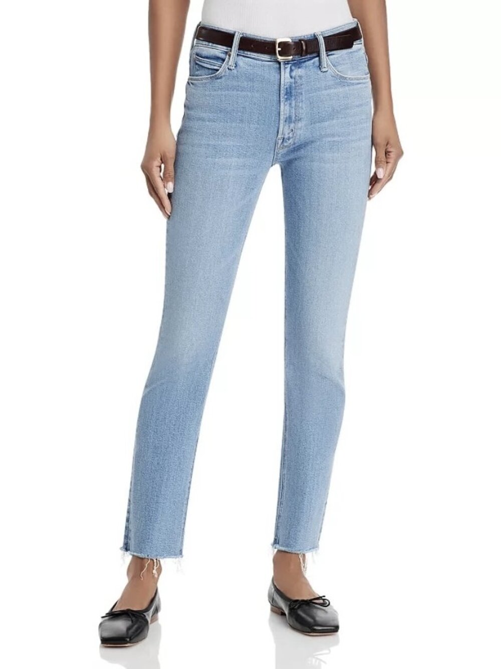 MOTHER The Mid Rise Dazzler Ankle Fray Jeans Blessing in Disguise $248 Size 27